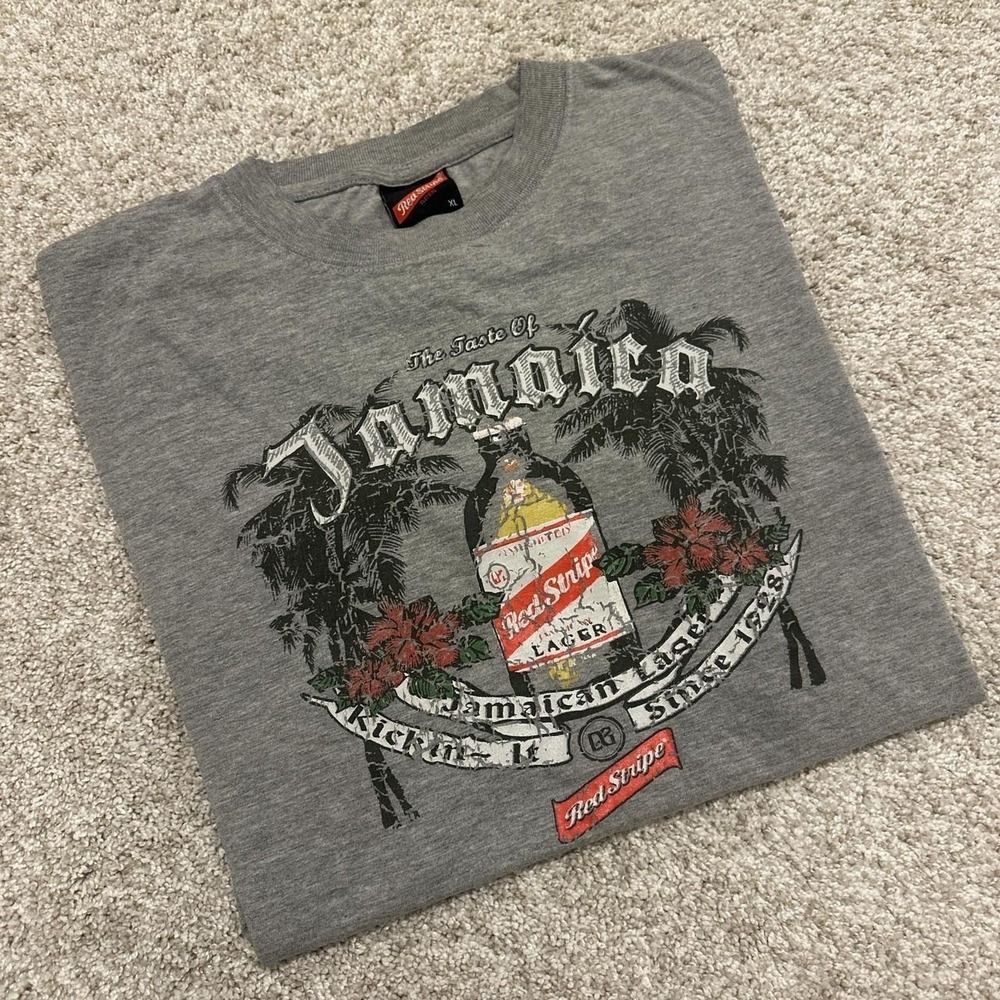 Red Stripe Jamaica Graphic T-Shirt | Grey | XL